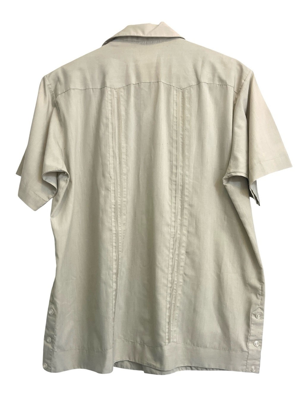 Maya Guayabera Cubana Beige Short-Sleeve Embroidered Guayabera Shirt men size 40 - Picture 3 of 8
